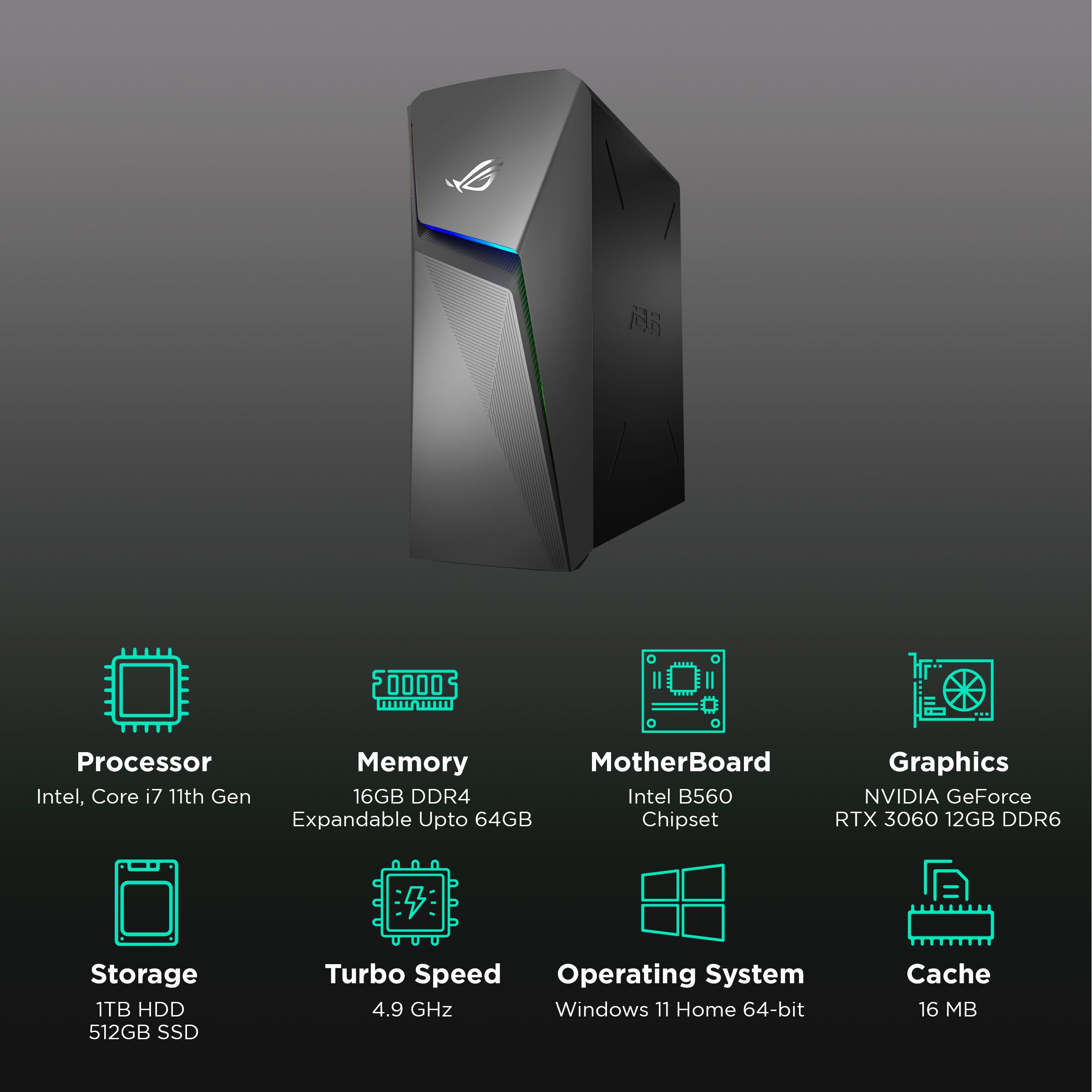 Buy ASUS ROG Strix Core i7 Tower PC (16GB, 1TB HDD, 512GB SSD